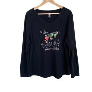 Holiday Time Black Long Sleeve T-Shirt "Holiday Cheer" - 3X